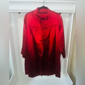 Elegant Red Vintage Satin Coat